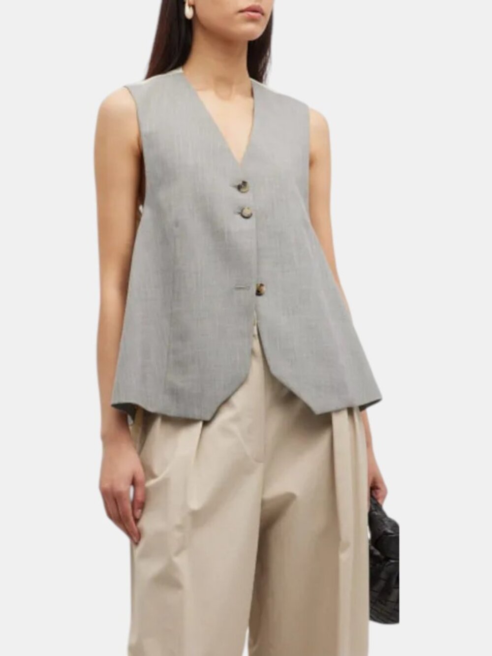 RECTO BOYFRIEND BACK POINT SILHOUETTE VEST SLEEVELESS BUTTON FRONT SIZE XL NWOT